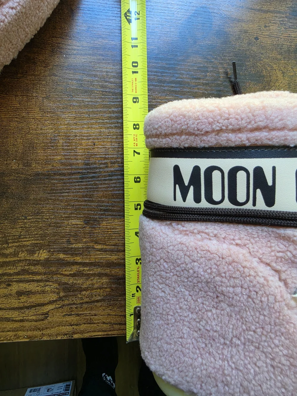 Moon Boot Kids MB Icon Low Fleece Boots Pink Brown Laces Size EU 33/35 US 2/3.5